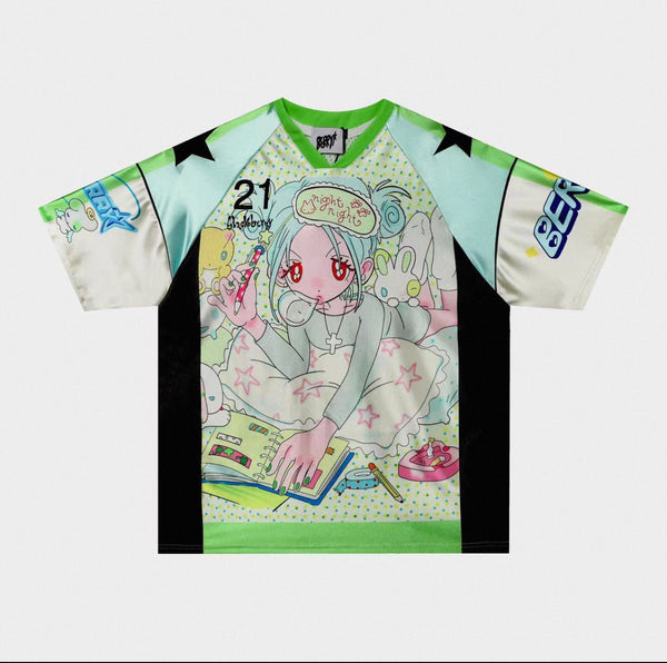 "Night Night Cartoon Print Jersey"⭐️