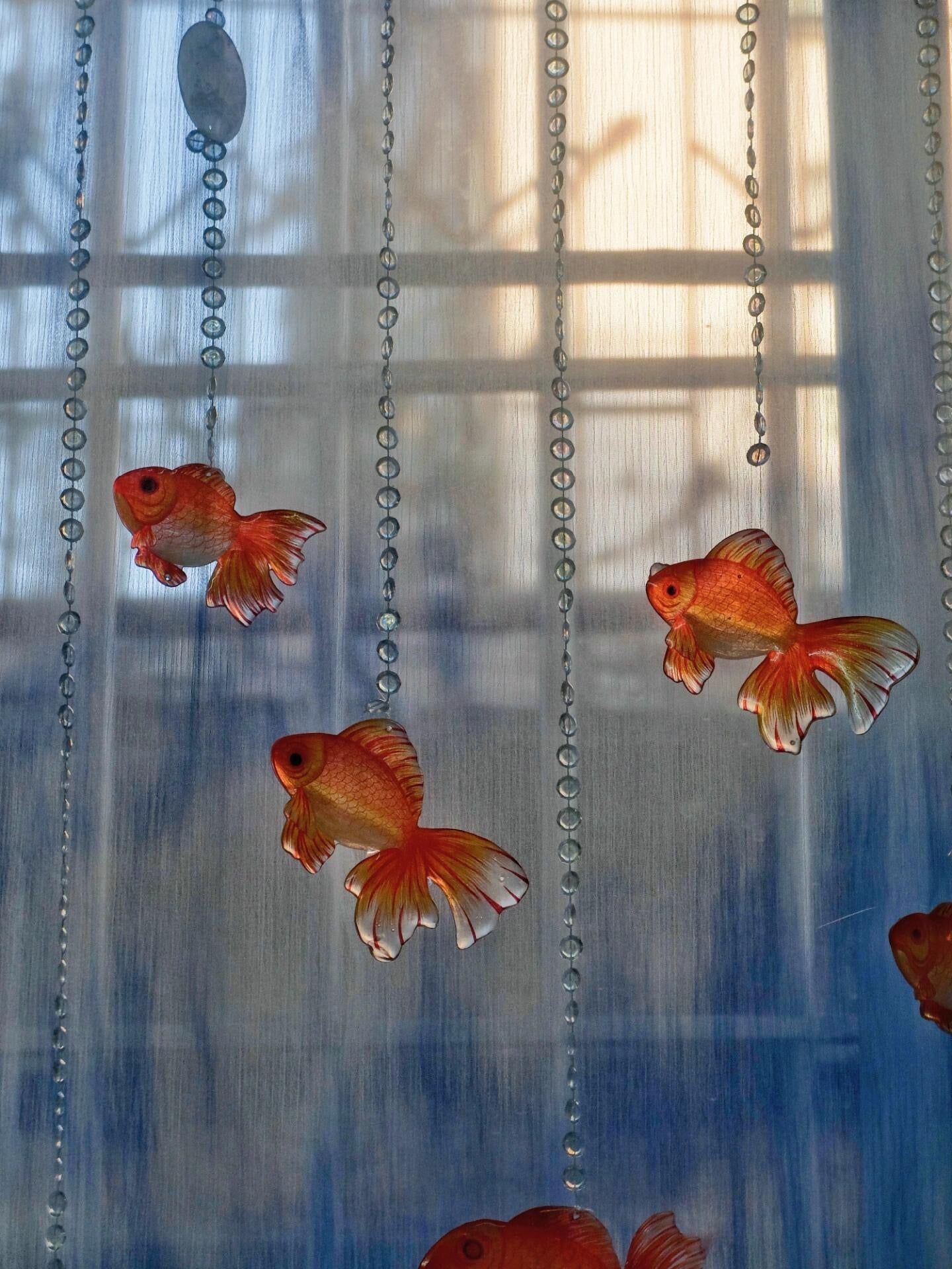 Handmade Goldfish curtains.（Includes: goldfish, curtain fabric）