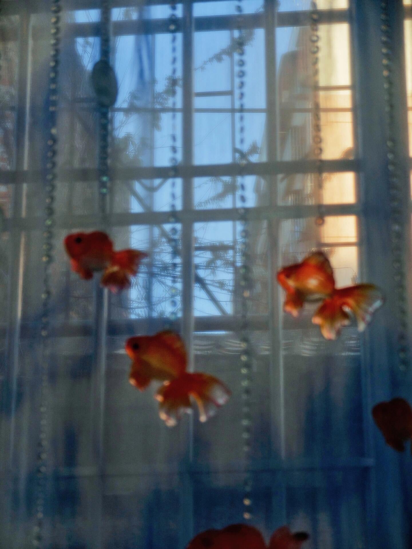 Handmade Goldfish curtains.（Includes: goldfish, curtain fabric）